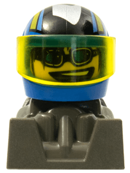 LEGO Racer Blue Sunglasses Dark Gray Body (rac092) minifigure