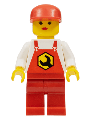 Repair - Overalls Red with Wrench Pattern, Red Legs, Red Cap