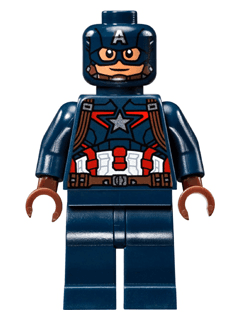 Captain America - Dark Blue Suit with Reddish Brown Belt and Harness, Reddish Brown Hands, Mask