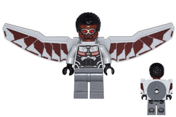 Falcon - Light Bluish Gray and Dark Red Wings