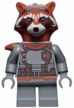 Rocket Raccoon - Dark Bluish Gray Outfit, Reddish Brown Head