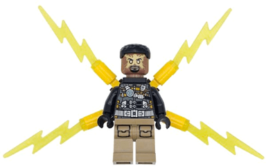 Electro - Black and Dark Tan Outfit, Medium Brown Head, Small Electricity Wings