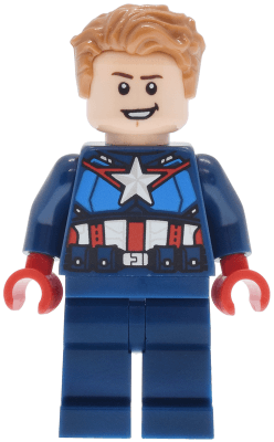Captain America - Dark Blue Suit with Dark Blue Belt, Red Hands, Hair