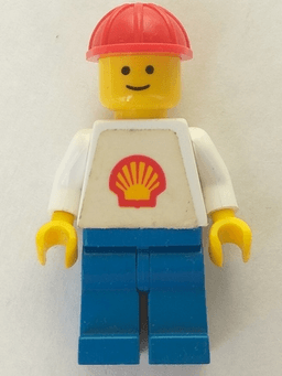 Shell - Classic - Blue Legs, Red Construction Helmet (Torso with Trapezoid Sticker)