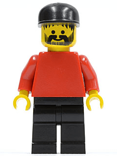 LEGO Plain Red Torso with Red Arms Black Cap (soc007) Sports Minifigure