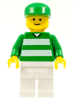 LEGO Soccer Fan Green and White Team Green Cap (soc046) Sports Minifigure
