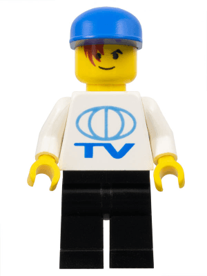 LEGO TV Logo Large Pattern Blue Cap (soc048) Town / City Minifigure