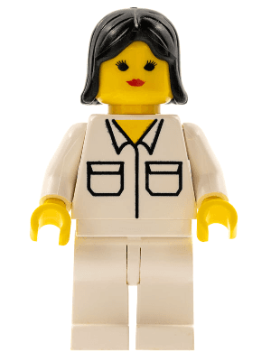 LEGO Shirt with 2 Pockets Black Female Hair (soc058) Town / City Minifigure