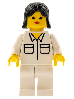 LEGO Shirt with 2 Pockets Black Female Hair (soc058) minifigure