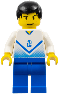 Soccer Player White & Blue Team with shirt #2