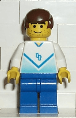 Soccer Player White & Blue Team with shirt #4
