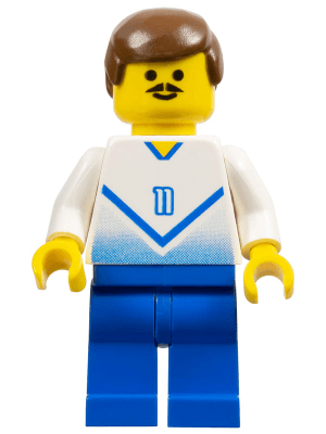 LEGO Soccer Player White & Blue Team with shirt #11 (soc085) Sports Minifigure