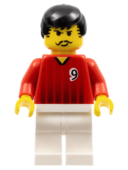 Soccer Player - Red and White Team with Number 9
