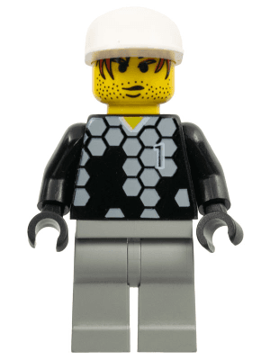 LEGO Soccer Player White Team Goalie with #1 (soc098) Sports Minifigure