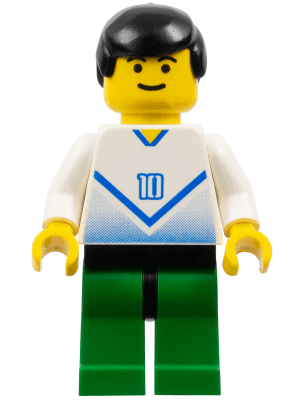 LEGO Soccer Player White & Blue Promo Player with Shirt #10 (soc099) Sports Minifigure