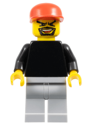 LEGO Plain Black Torso with Black Arms Red Cap (Soccer Goalie) (soc116) Sports Minifigure