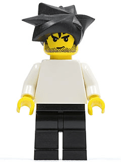 LEGO Plain White Torso with White Arms Black Hair Angular Swept Sideways (Adidas Super Goalie) (soc132) Sports Minifigure