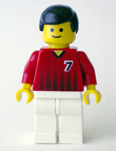 Soccer Player - Red and White Team with Number 7