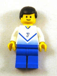 Soccer Player White & Blue Team with shirt #7