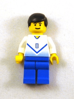 Soccer Player White & Blue Team with shirt #8