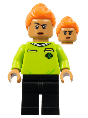Soccer Referee - Orange Hair, Lime Jersey, Black Legs