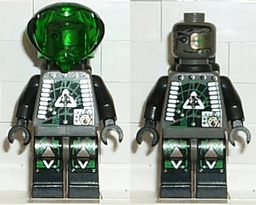 Insectoids Zotaxian Alien - Male, Gray and Black with Green Circuits and Silver Hoses, with Air Tanks (Professor Webb / Locust)