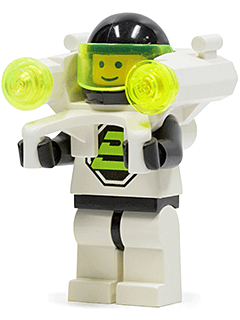 LEGO Blacktron 2 with Jet Pack and Trans-Neon Green Lights (sp051) Space Minifigure