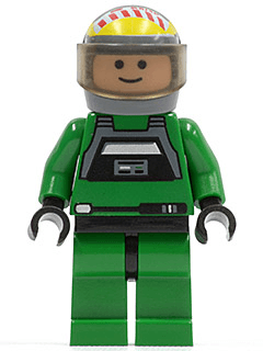 Rebel Pilot A-wing - Light Nougat Head, Trans-Brown Visor, Green Jumpsuit