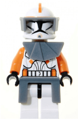 Clone Trooper Commander Cody, 212th Attack Battalion (Phase 1) - Dark Bluish Gray Visor, Pauldron, and Kama, Large Eyes