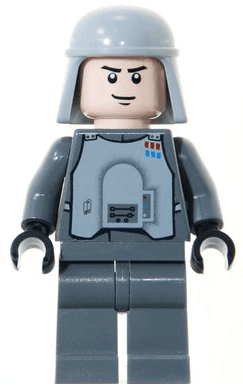 Imperial Officer with Battle Armor (Captain / Commandant / Commander) - Dark Bluish Gray Legs, Smirk