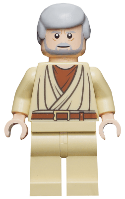 Obi-Wan Kenobi - Old, Light Bluish Gray Hair and Beard, Eyes with Glints