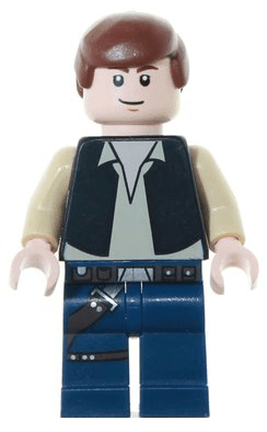Han Solo - Black Vest over Tan Shirt, Dark Blue Legs with Belts
