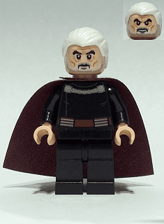 Count Dooku - White Combed Hair, Reddish Brown Cape, Frown / Angry