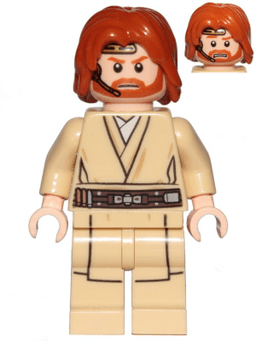 LEGO Obi-Wan Kenobi (Mid-Length Tousled with Center Part Hair and Headset) (sw0846) minifigure