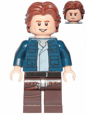 LEGO Han Solo Wavy Hair Smile / Frown (sw1021) Star Wars Minifigure