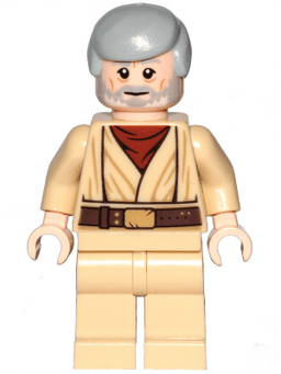 Obi-Wan Kenobi - Old, Light Bluish Gray Hair, Beard with White Highlights