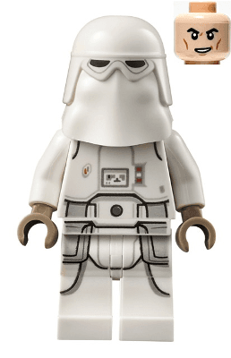 LEGO Snowtrooper Cheek Lines Lopsided Grin (sw1181) Star Wars Minifigure