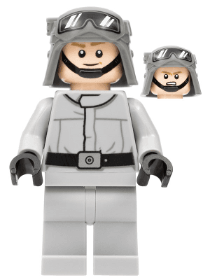 Imperial AT-ST Driver - Helmet with Molded Goggles, Light Bluish Gray Jumpsuit, Plain Legs