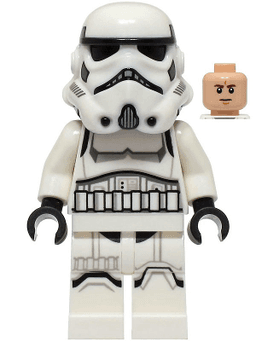Imperial Stormtrooper - Male, Dual Molded Helmet with Light Bluish Gray Panels on Back, Shoulder Belts, Light Nougat Head