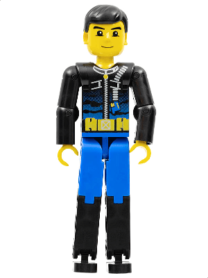 LEGO Technic Figure Blue Legs Black Top with Zippered Wetsuit for Diver Pattern (tech002) LEGO Minifigure