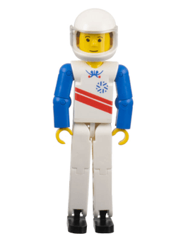 LEGO Technic Figure White Legs White Top with Red Stripes Pattern (tech003a) minifigure