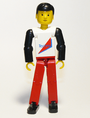 LEGO Technic Figure Red Legs White Top with Red Triangle (tech004) LEGO Minifigure