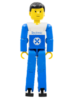 LEGO Technic Figure Blue Legs White Top with Blue Technic Logo (tech005) minifigure