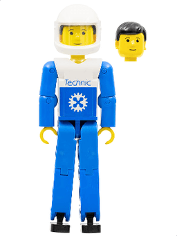 LEGO Technic Figure Blue Legs White Top with Blue Technic Logo (tech005a) minifigure