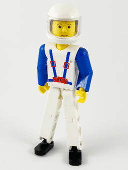 LEGO Technic Figure White Legs White Top with Blue Suspenders Pattern (tech006b) minifigure