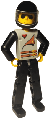 LEGO Technic Figure Black Legs Light Gray Top with 2 Brown Belts (tech012a) LEGO Minifigure