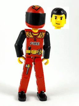 LEGO Technic Figure Red Legs Red Top with Black 'FIRE' (tech023as) minifigure