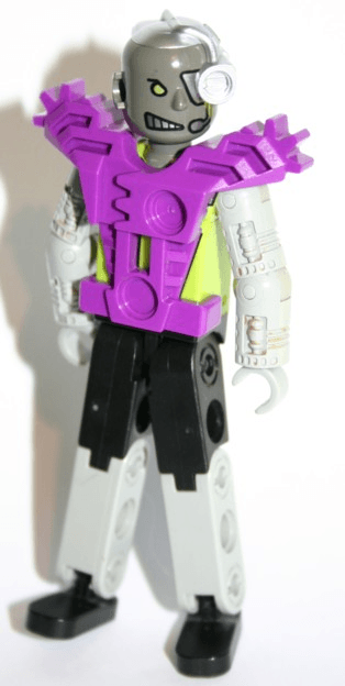 LEGO Technic Figure Cyber Person Purple Armor Mechanical Arms Cyborg Eyepiece (tech035a) LEGO Minifigure