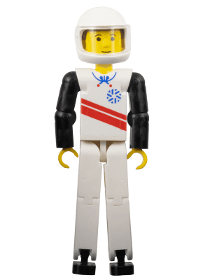 LEGO Technic Figure White Legs White Top with Red Stripes Pattern (tech039a) LEGO Minifigure