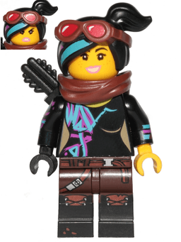 Lucy Wyldstyle with Black Quiver, Reddish Brown Scarf and Goggles, Open Mouth Smile / Angry